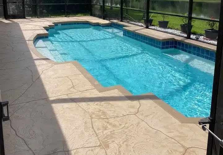 after swimming pool and paver patio install
